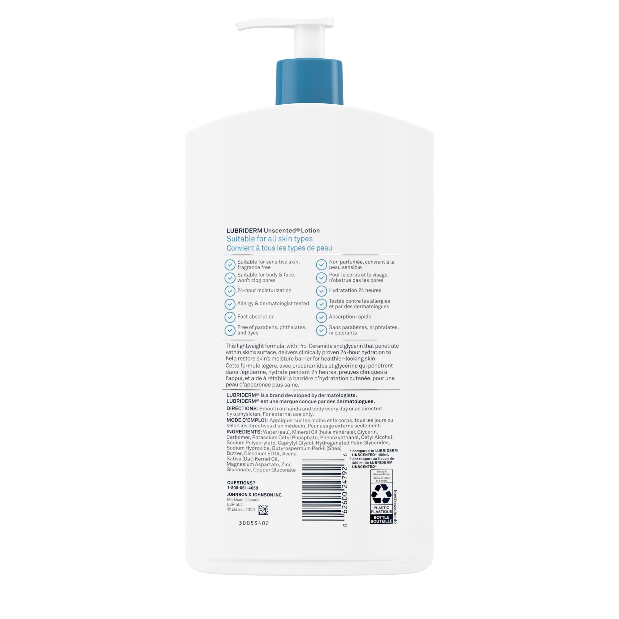 Lubriderm Unscented Lotion with Shea Butter for Dry Skin